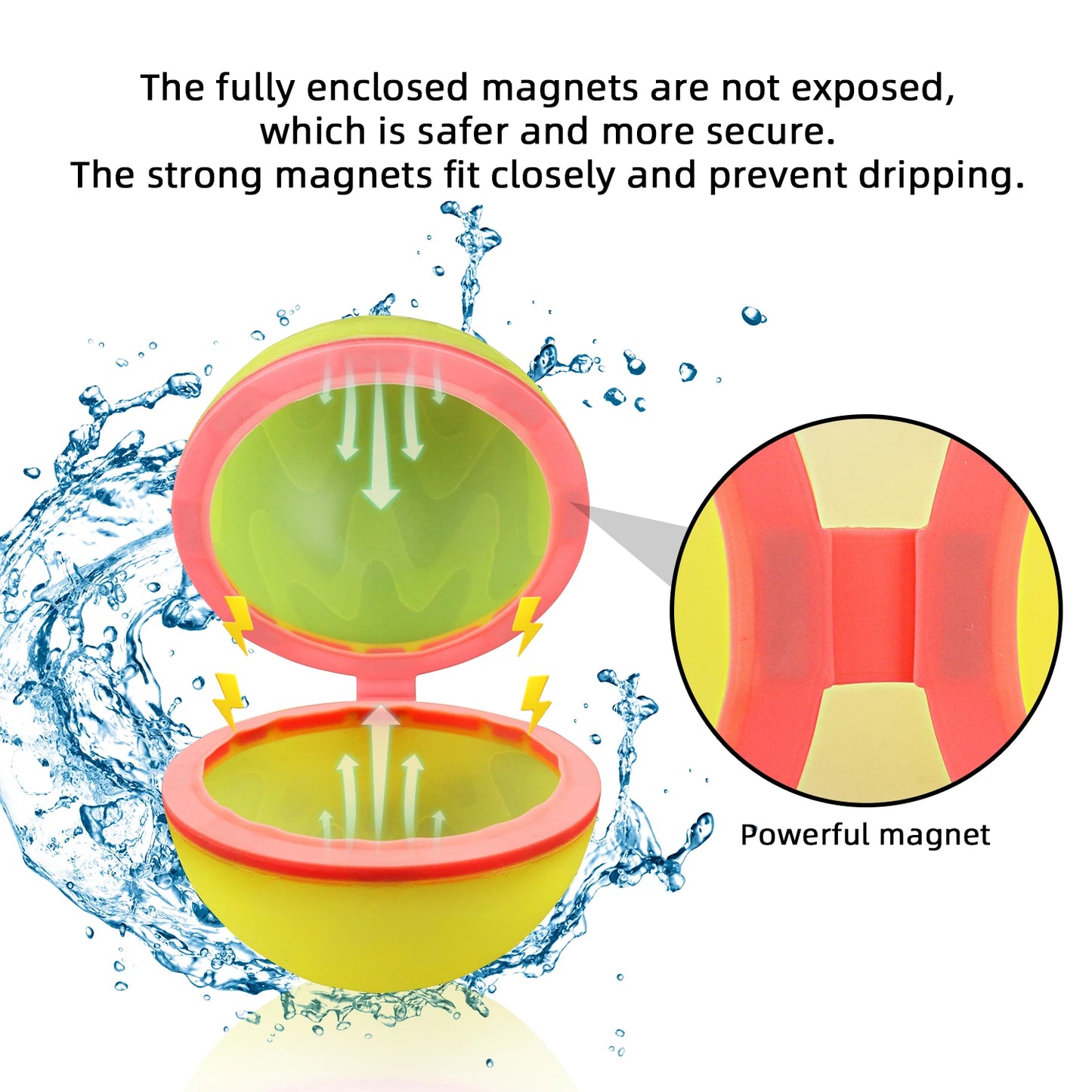 Reusable silicone magnetic water ball, quick water injection for outdoor water fights in summer, with random colors